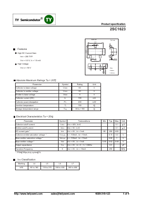 C1623 Datasheet PDF TY Semiconductor