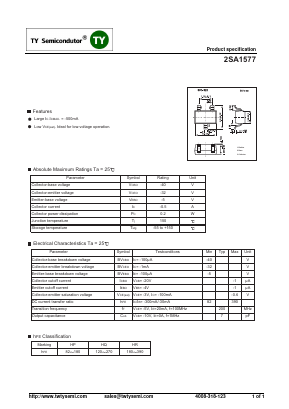 2SA1577 Datasheet PDF TY Semiconductor