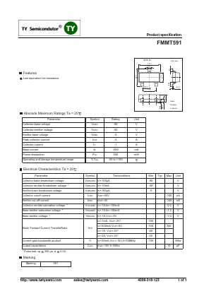 FMMT591 Datasheet PDF TY Semiconductor