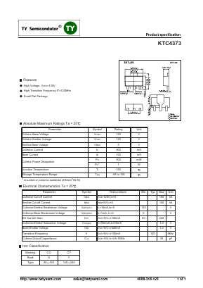KTC4373 Datasheet PDF TY Semiconductor