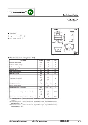 PXT2222A Datasheet PDF TY Semiconductor