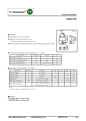 HSB276S Datasheet PDF TY Semiconductor