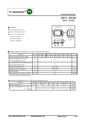 SS12 Datasheet PDF TY Semiconductor