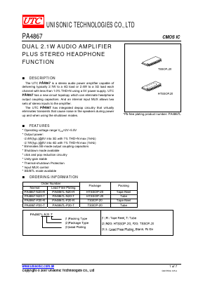 PA4867-N20-T Datasheet PDF UMC Corporation