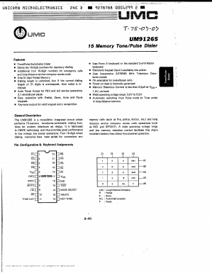 UM91265 Datasheet PDF UMC Corporation