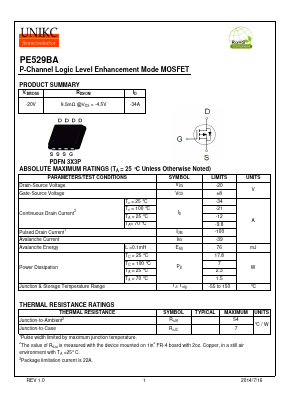 PE529BA Datasheet PDF Wuxi U-NIKC Semiconductor CO.,LTD