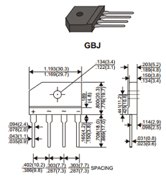 GBJ601 Datasheet PDF UNIOHM CORPORATION