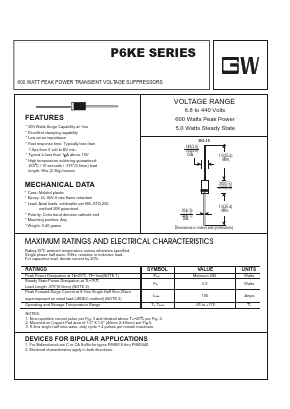 P6KE68 Datasheet PDF UNIOHM CORPORATION