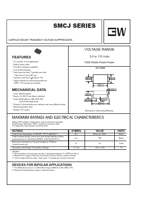SMCJ9.0A Datasheet PDF UNIOHM CORPORATION