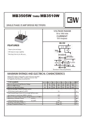 MB3510W Datasheet PDF UNIOHM CORPORATION