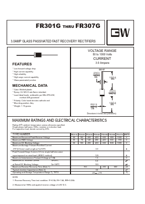 FR305G Datasheet PDF UNIOHM CORPORATION