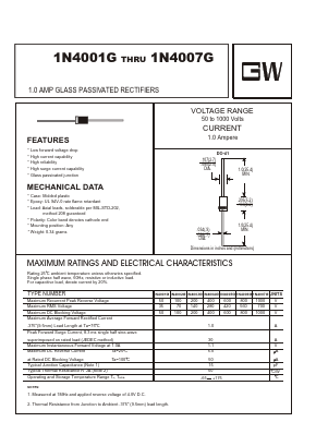 1N4001G Datasheet PDF UNIOHM CORPORATION