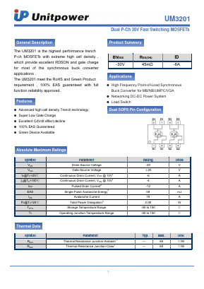 UM3201 Datasheet PDF Unitpower Technology Limited