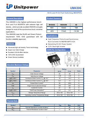UM4306 Datasheet PDF Unitpower Technology Limited