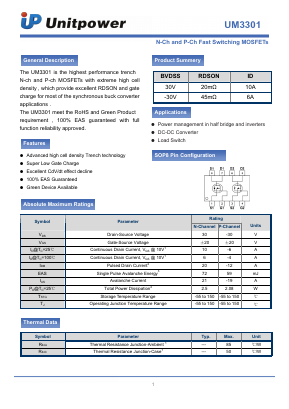 UM3301 Datasheet PDF Unitpower Technology Limited