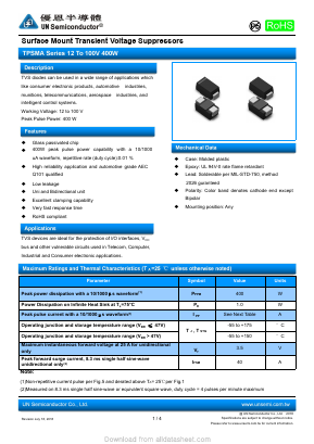 TPSMA13CA Datasheet PDF UN Semiconducctor INC