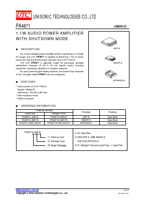 PA4871G-K08-3030-R Datasheet PDF Unisonic Technologies