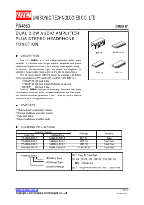 PA4863L-D16-T Datasheet PDF Unisonic Technologies