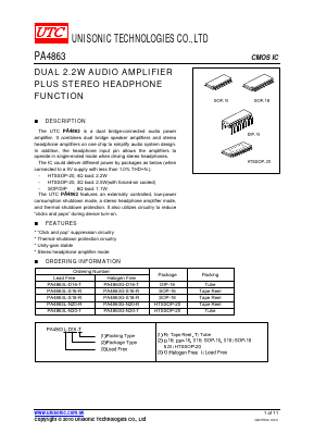 PA4863G-S18-R Datasheet PDF Unisonic Technologies