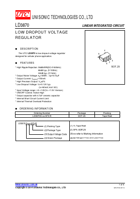 LD3870 Datasheet PDF Unisonic Technologies