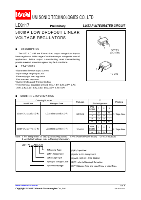 LD3117G-XX-TN3-1-R Datasheet PDF Unisonic Technologies