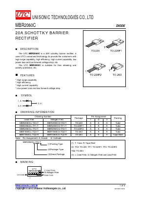 MBR2060CL-TA3-T Datasheet PDF Unisonic Technologies