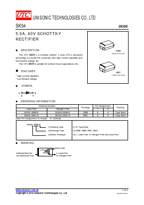 SK54L-SMC-R Datasheet PDF Unisonic Technologies