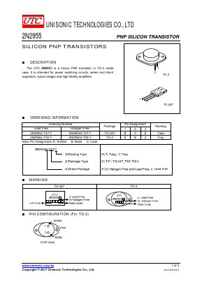 2N2955L Datasheet PDF Unisonic Technologies
