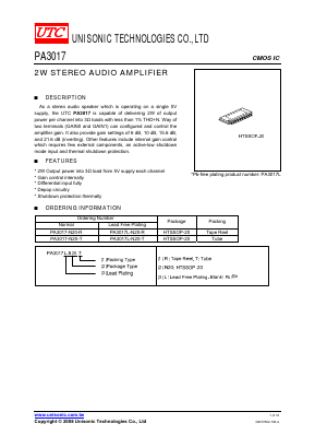 PA3017L-N20-R Datasheet PDF Unisonic Technologies