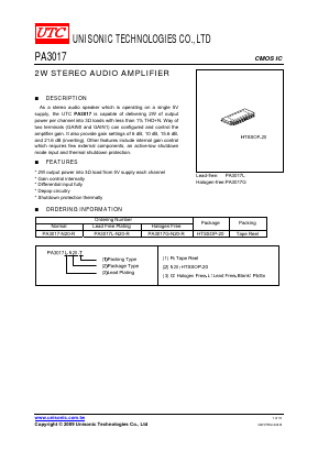 PA3017G Datasheet PDF Unisonic Technologies