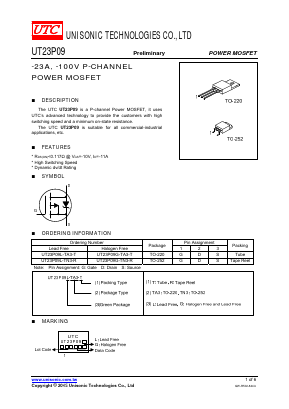 UT23P09 Datasheet PDF Unisonic Technologies