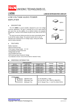 LM386G Datasheet PDF Unisonic Technologies