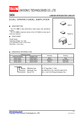 3404 Datasheet PDF Unisonic Technologies