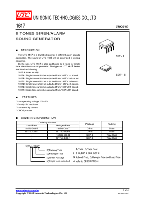 1617BG-D08-R Datasheet PDF Unisonic Technologies