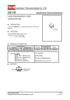 2SB1198L Datasheet PDF Unisonic Technologies