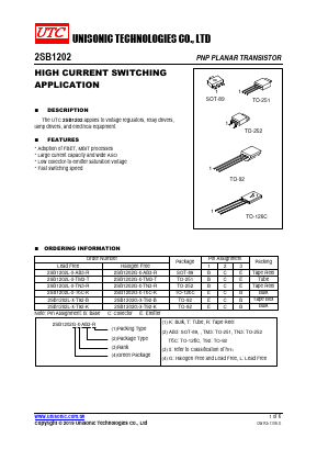 2SB1202L-X-T6C-K Datasheet PDF Unisonic Technologies
