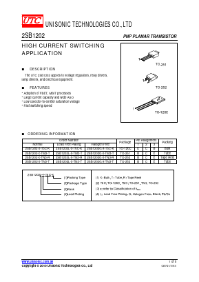 2SB1202G-T-TM3-R Datasheet PDF Unisonic Technologies