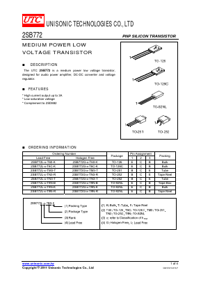 2SB772L-Q-T60-T Datasheet PDF Unisonic Technologies