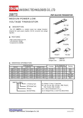 2SB772-E-TN3-R Datasheet PDF Unisonic Technologies