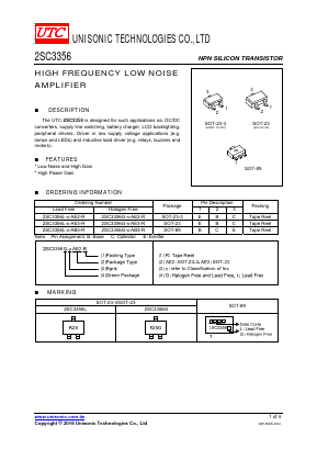 2SC3356L-X-AE2-R Datasheet PDF Unisonic Technologies