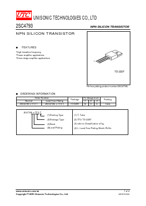 2SC4793L Datasheet PDF Unisonic Technologies