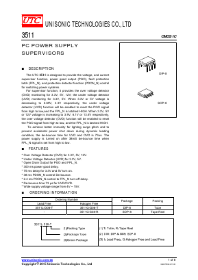 3511G-S08-R Datasheet PDF Unisonic Technologies
