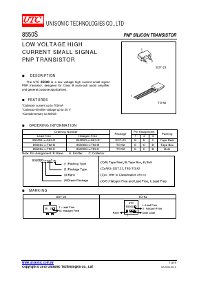 8550S Datasheet PDF Unisonic Technologies