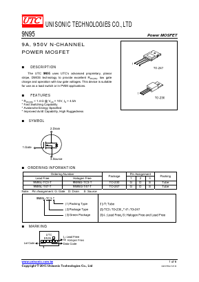 9N95 Datasheet PDF Unisonic Technologies
