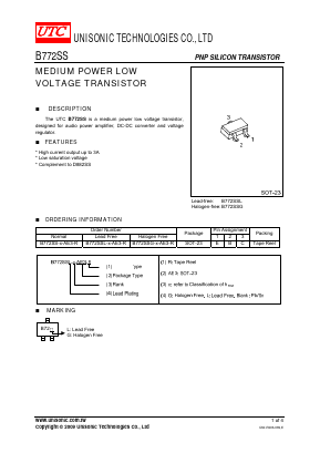 B772SS-P-AE3-R Datasheet PDF Unisonic Technologies