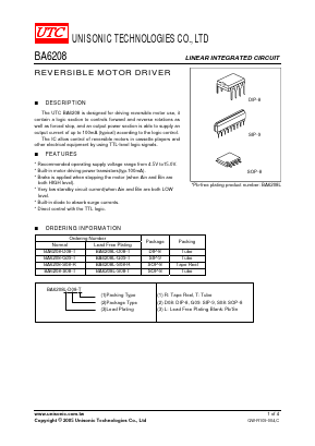 BA6208-G09-T Datasheet PDF Unisonic Technologies