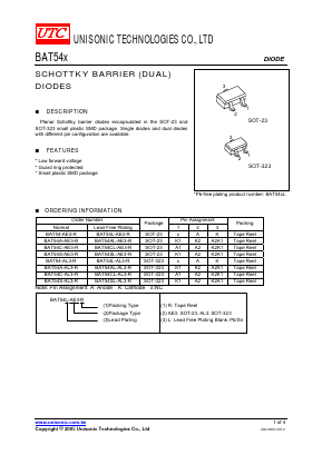BAT54S-AE3-R Datasheet PDF Unisonic Technologies
