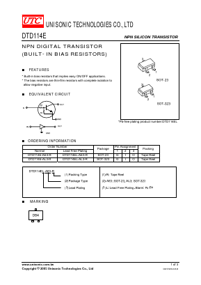DTD114EL-AL3-R Datasheet PDF Unisonic Technologies