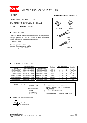 HE8050L-C-T9N-R Datasheet PDF Unisonic Technologies