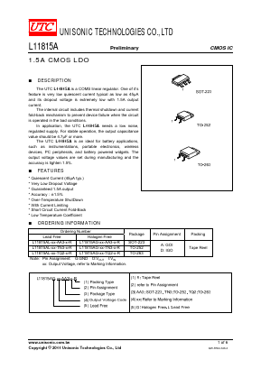 L11815AL-19-TN3-D-R Datasheet PDF Unisonic Technologies